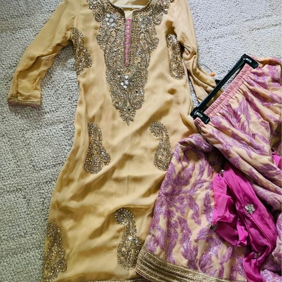Pakistani three pieces salwar suit dress sarara small - Picture 5 of 16